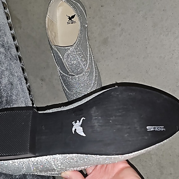 New! Silver Glitter Sparkly Oxford Pointed Toe Slip On size 6 - Picture 6 of 6